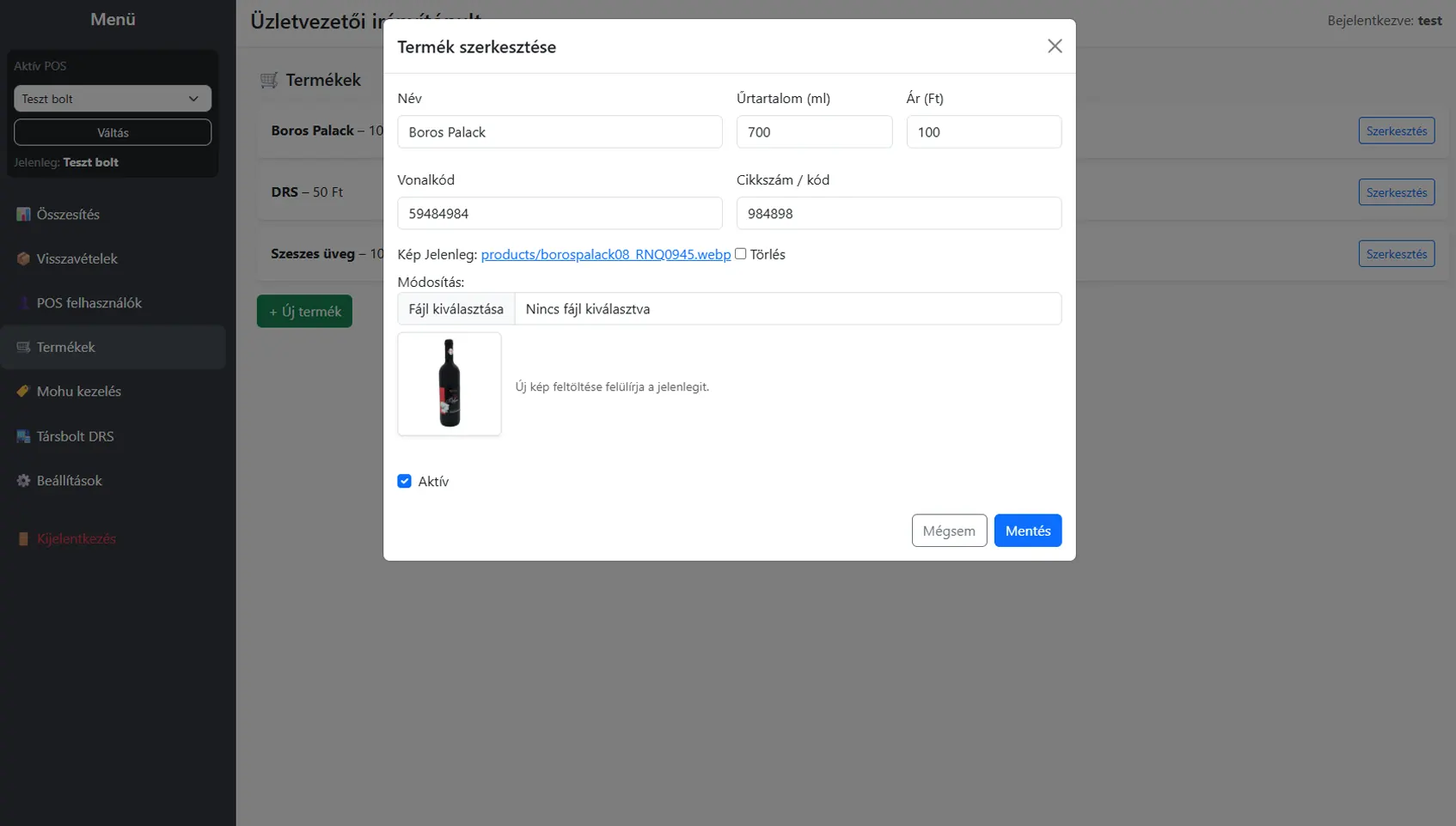 Üvegvisszaváltó alkalmazás