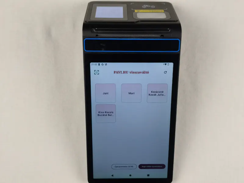 Üvegjegy kezelő app visszaváltás kézzel